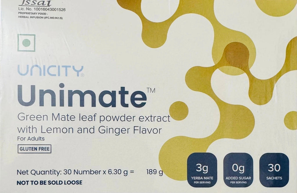 Unimate Yerba Mate Supplement Lemon Ginger 30 Sachets